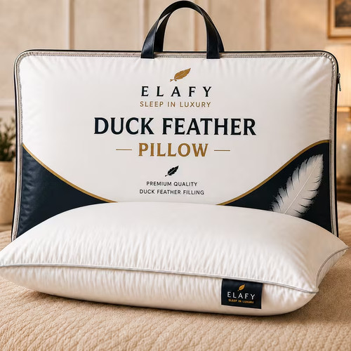 Duck feather pillows pair - duck,