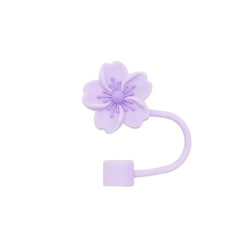 Silicone flower straw cover - silicone,