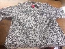 Women's ANN HARVEY Sz 24 Button Up Blouse Top with tags 50%RRP Black White Print