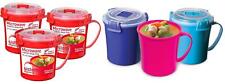 3 x Sistema Microwave Soup Mug  Cup Containers 656ml Fast Stews Hot Drink Travel