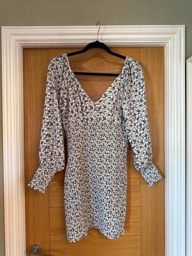 Asos blue white flower long - blue/white,