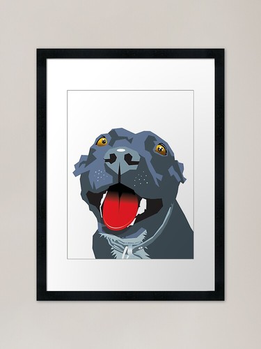 Panting dog staffy blue - dog,