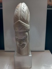 Heavy Native American Head Ornament possibly  made From Soap Stone