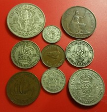 1938 George VI British Pre-Decimal Coins Set Inc 42 gr. Silver in Prot Wallet