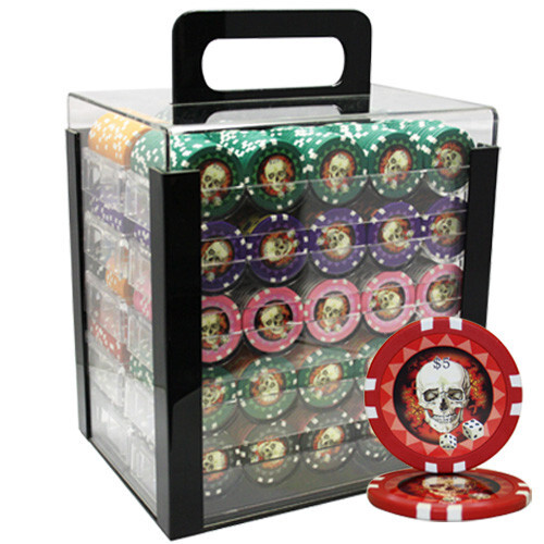 1000pcs skull poker - 1000pcs,