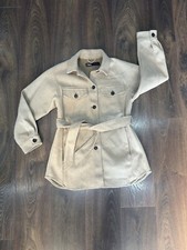 Zara beige shirt jacket with