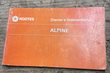 Rootes Alpine Fast Back,Instruction book,service history not used