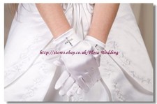 WHITE Satin Short Glove with