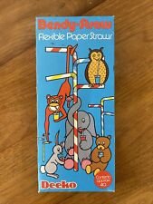 Drinking straws, Vintage Deeko Paper Striped Straws, New Box