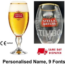 Personalised stella pint - stella, glass