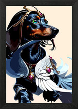 A cute Dachshund 054 Framed