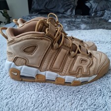 Stunning Nike Air More Uptempo Wheat Brown White  2017 size 9 preloved 