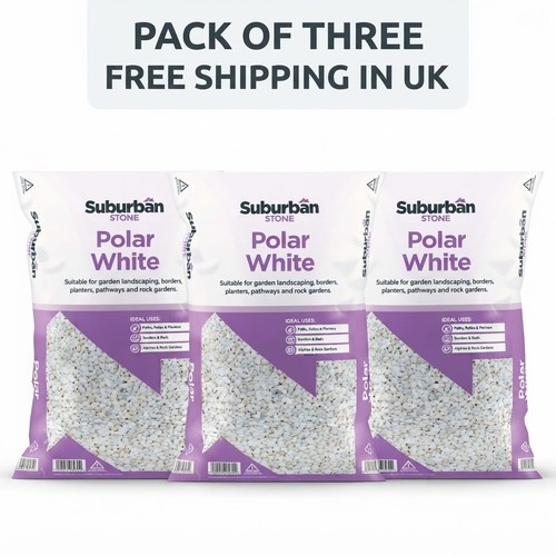10mm polar white chippings x - 10mm,