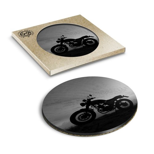 Boxed round coasters bw - boxed,