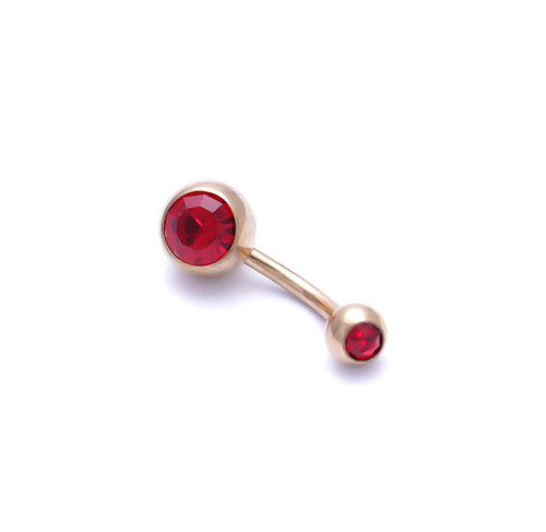 Surgical steel gold belly bar - surgical,