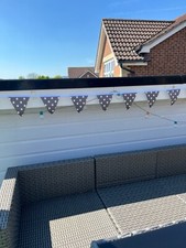 GREY POLKA DOT PVC INDOOR//GARDEN BUNTING 10FT APPROX 3 MTRS