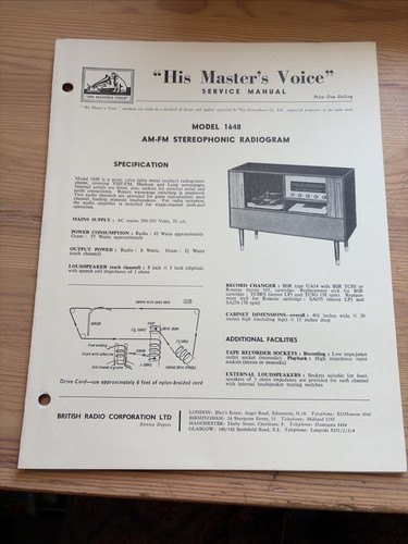 Vintage hmv service manual - vintage,