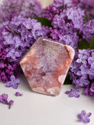 Amethyst flower agate - agate, freeform