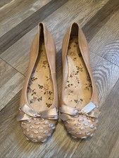 Mode in Pelle Shoes.  Leather With Satin Bow. 38 Size 5 uk