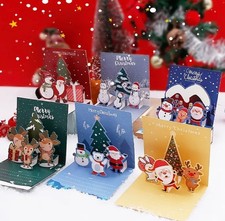 3D Pop Up Christmas Cards Set