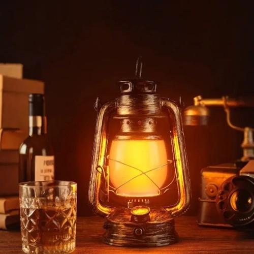 Vintage camping lantern - vintage, flame