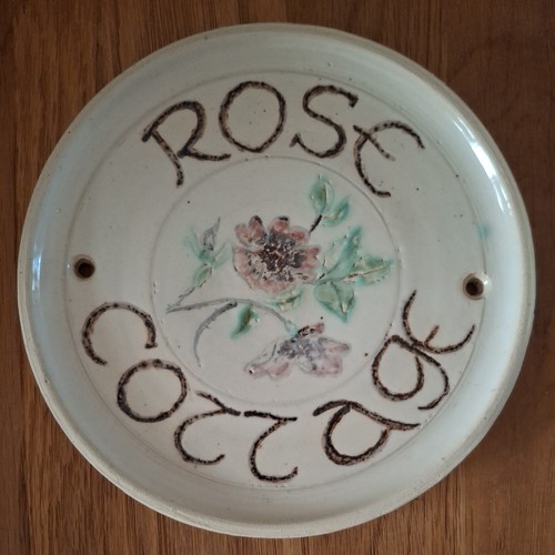 Vintage rose cottage ceramic - cottage",
