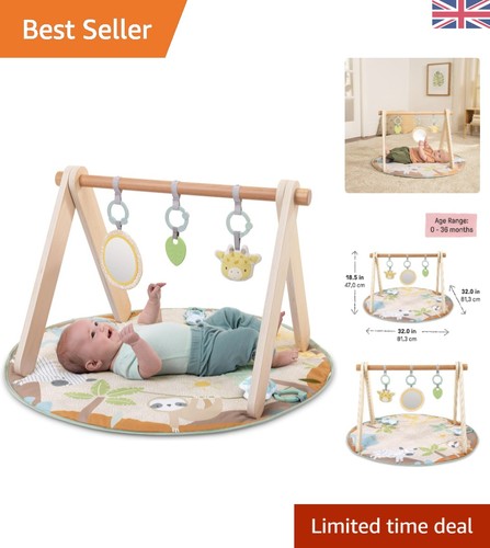 Stylish wooden baby - play, mat