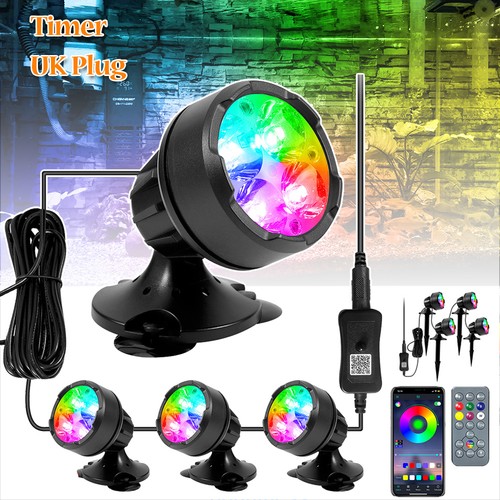 Remote garden fountain lights - fountain,