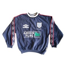 Vintage 90s England Green Flag Umbro Sweatshirt Kid's Size 153 Blue 12-13 Years