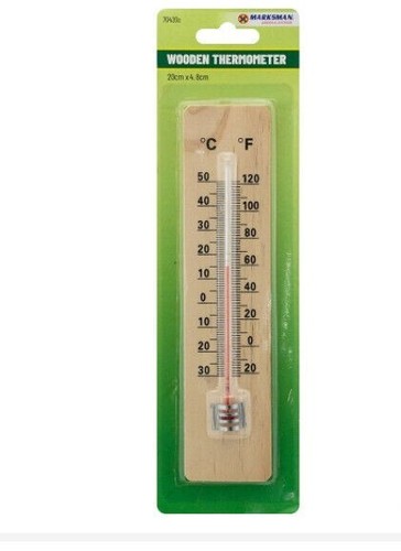 Traditional wooden thermometer - wooden,