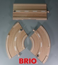 BRIO ROAD TRACK PIECES 1 x STRAIGHT 2 x CURVE Wooden Railway Train Set