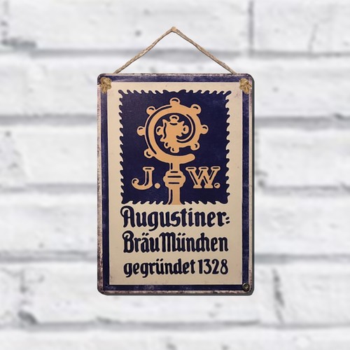 Metal wall sign j w - wall,