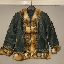 Vintage 70s Leather Afghan