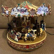 Vintage 1997 Mr. Christmas Holiday Around The Carousel Musical