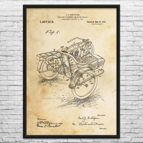 Motorcycle side car - car, patent