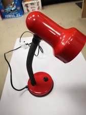 Vintage Retro Red BHS Desk Lamp Mid Century Bendy Gooseneck 70s/80s Black Button