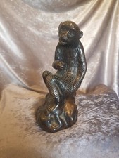 Very heavy Vintage Bronze Monkey Sculpture