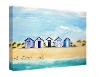 Seaside blue beach huts - beach,