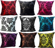 Large Flock Damask Cushion