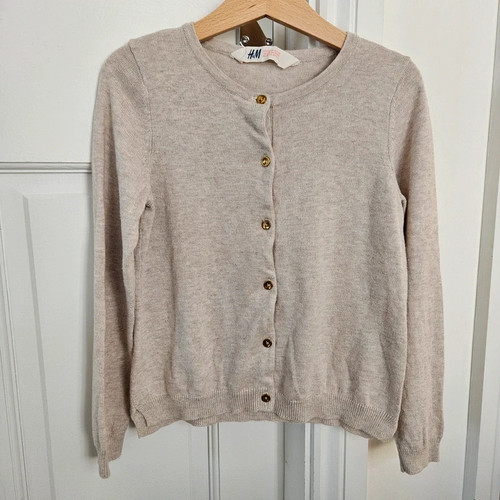 Girls beige knit cardigan - girls,