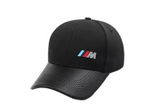 BMW Msport Snapback Baseball Cap Leather Peak black NEW