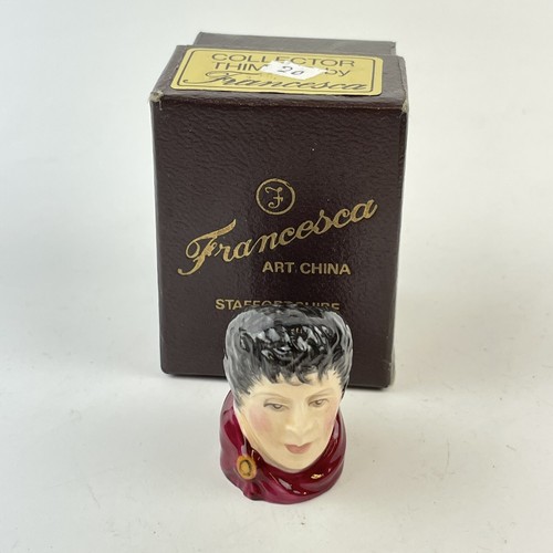 Hand painted ceramic - hand, thimble