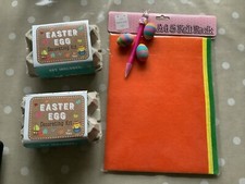 Easter Crafts Bundle 2 Egg Decorating Kits Pack A4 Felt Sheets 3 Egg Erasers Pen