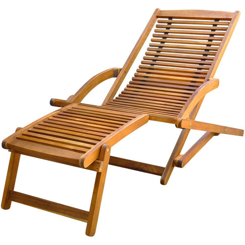 Wooden sun lounger deck chair - deck,