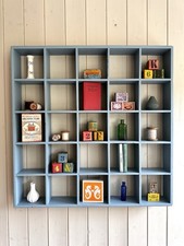 Vintage Wooden Painted Pigeon Holes, 25 Compartments, Shelf, Display, Kitchen 