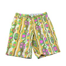 Loudmouth Golf Multicolor Abstract Floral Cotton Short Size 36 Mint