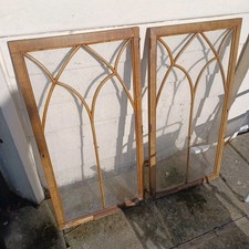 vintage Gothic Arched Windows Wood Frame upcycling Home Garden Decoration Art