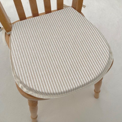 White beige ticking stripe - white,