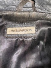 Eporio Armani Men’s Brown Leather Jacket Size 44 Well Loved Used Condition