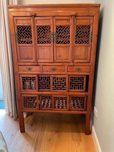 Antique chinese elm lattice - antique,